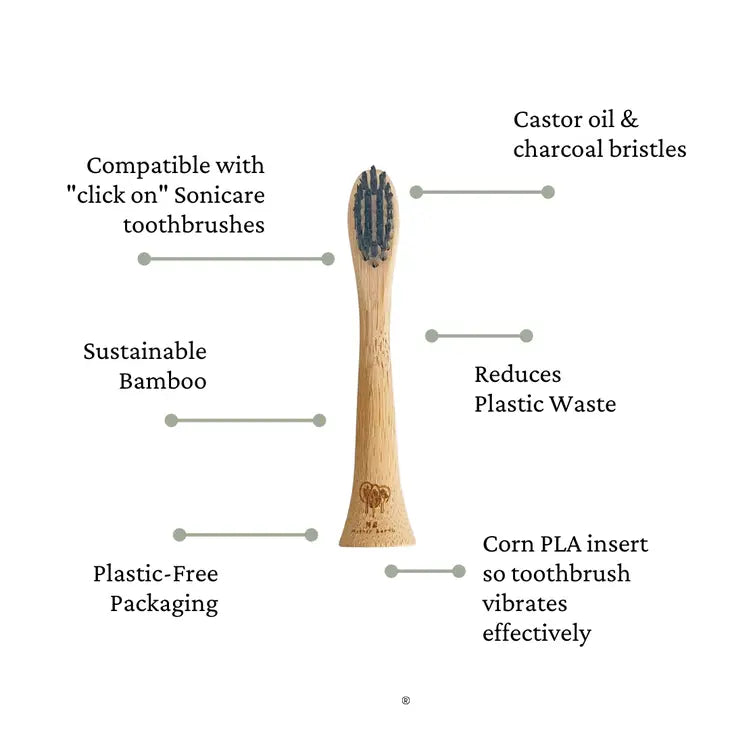 Bamboo Electric Toothbrush Heads - 4 Pack