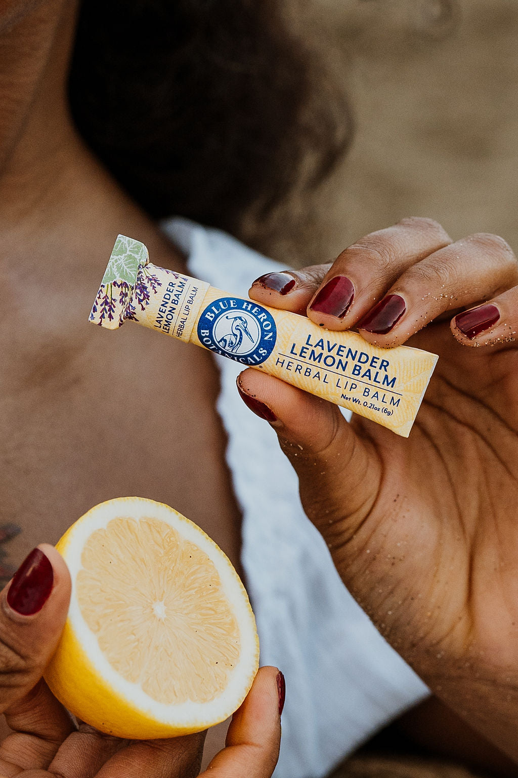 Lavender Lemon Balm Herbal Lip Balm for Cold Sores