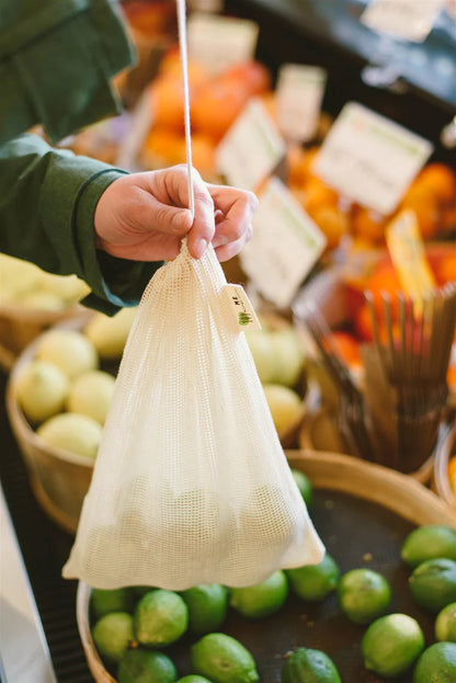 Eco-Friendly Cotton Mesh Produce Bags- 3 Pack